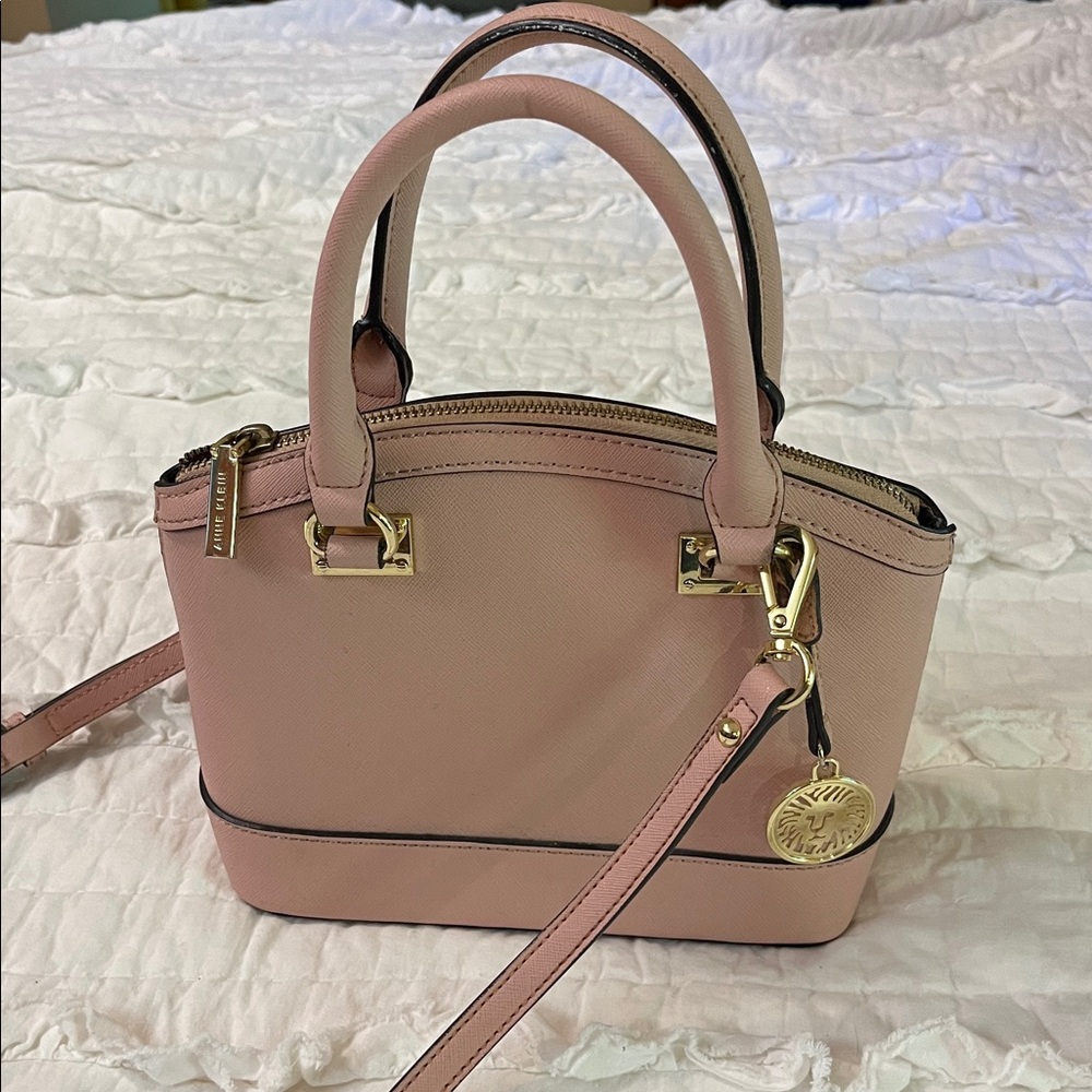 Anne Klein Chic Pink Handbag with Gold Details